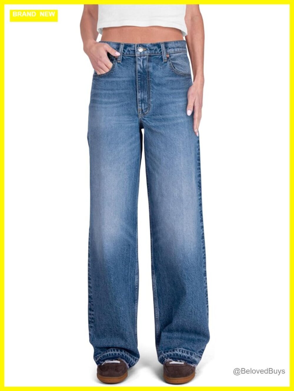 High Rise Loose Straight Jeans Wide Leg Pants Women's Size 30